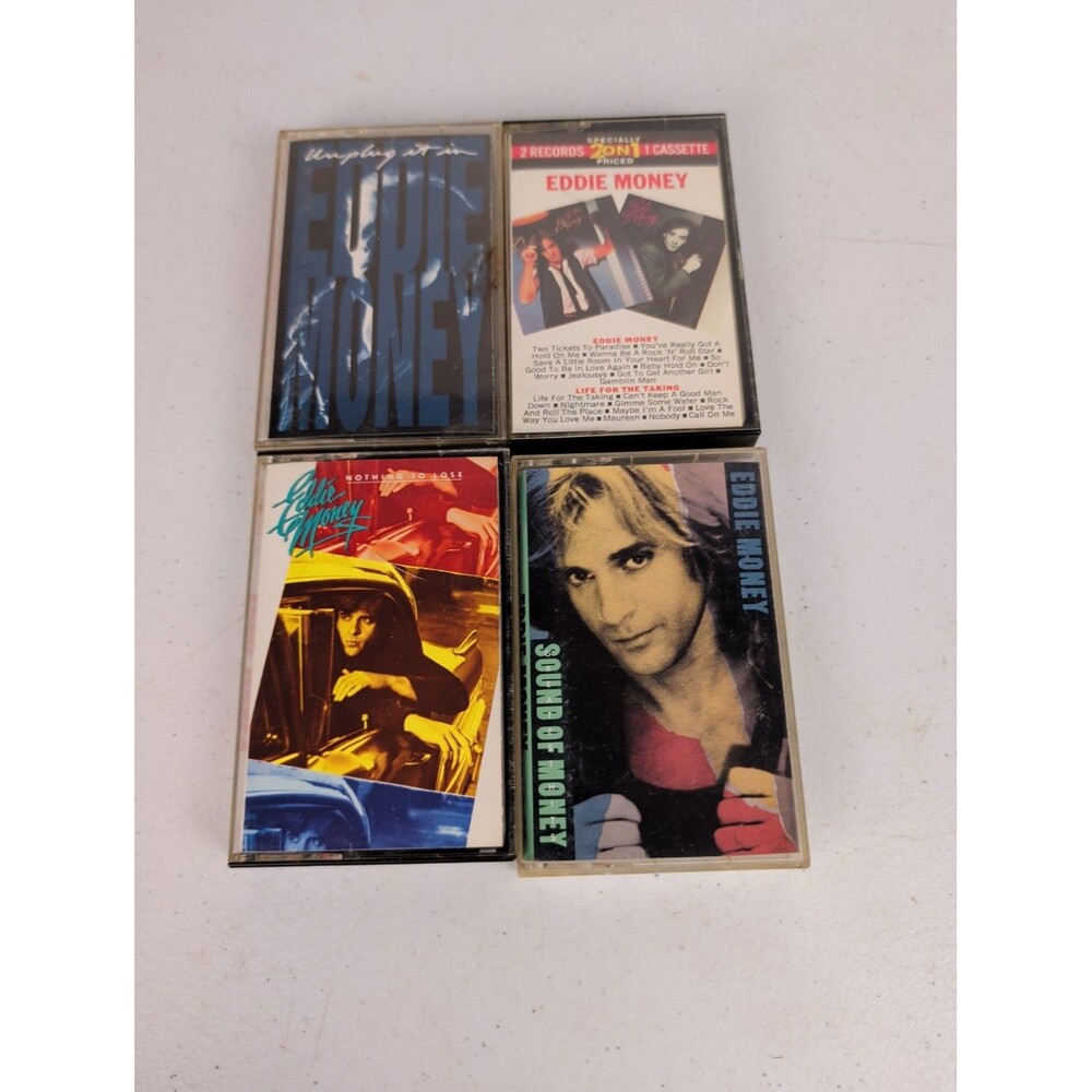 Eddie Money 4 Cassette lot nothing to lose, life for the taking unplug it ect